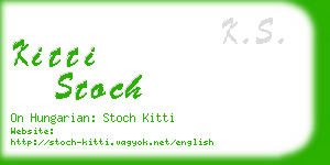 kitti stoch business card